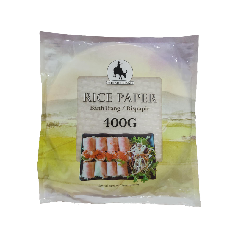 [Bulk] Buffalo Rice Paper For Spring Rolls (Round 22cm) 400g - case 25