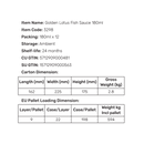 [Bulk] Golden Lotus Fish sauce 5N 180ml - case 12